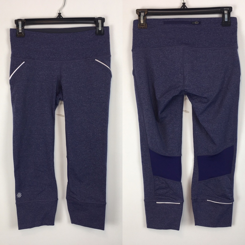 Athleta Purple Cropped Athletic Yoga Pants, XS